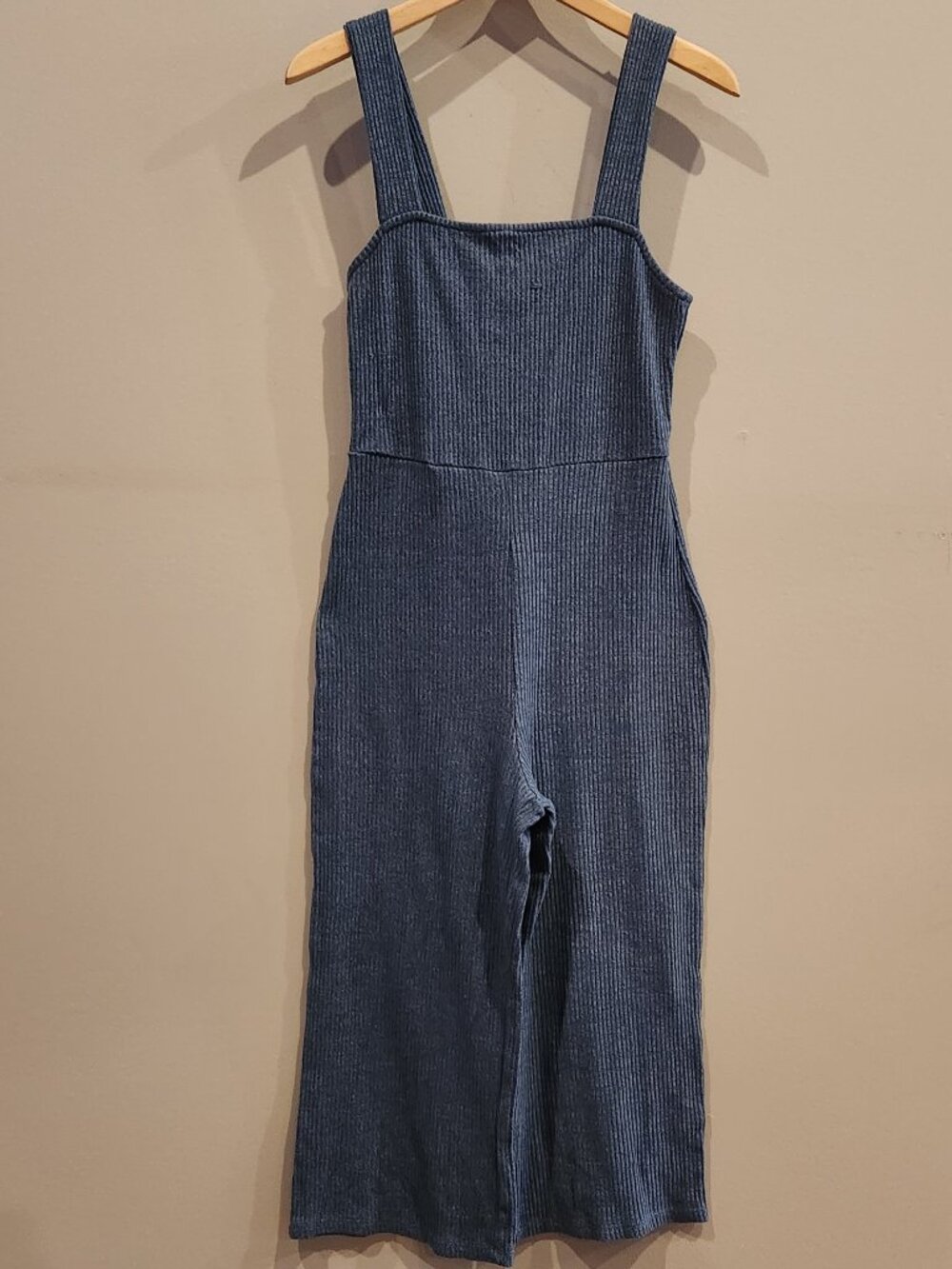 Wild Fable Blue Ribbed Wide Leg Jumpsuit Size Small